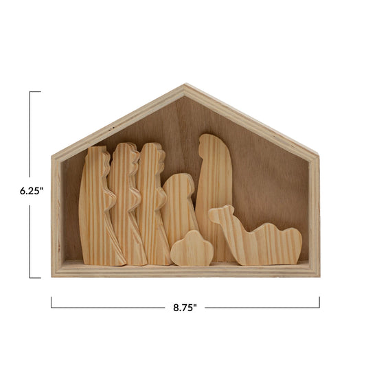 Nativity Scene | Natural Wood