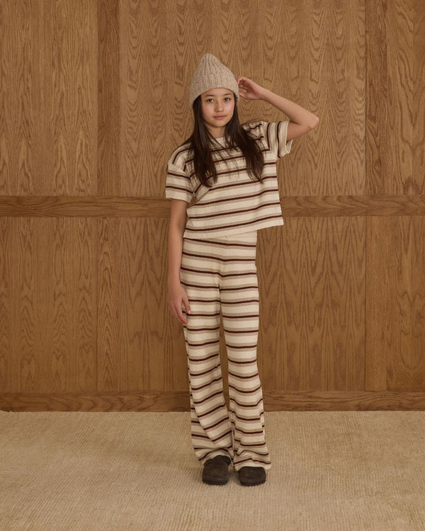 KNIT WIDE LEG || BURGUNDY STRIPE TEEN