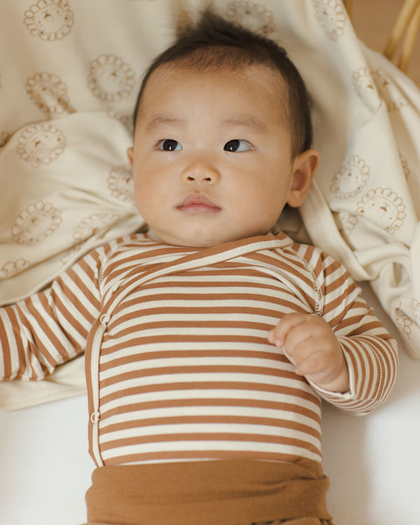 Side Snap Bodysuit | Cinnamon Stripe