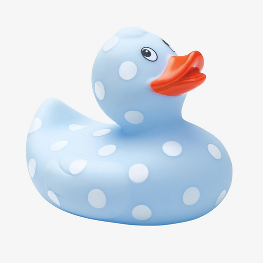 Polka Dot Rubber Duckie | Blue