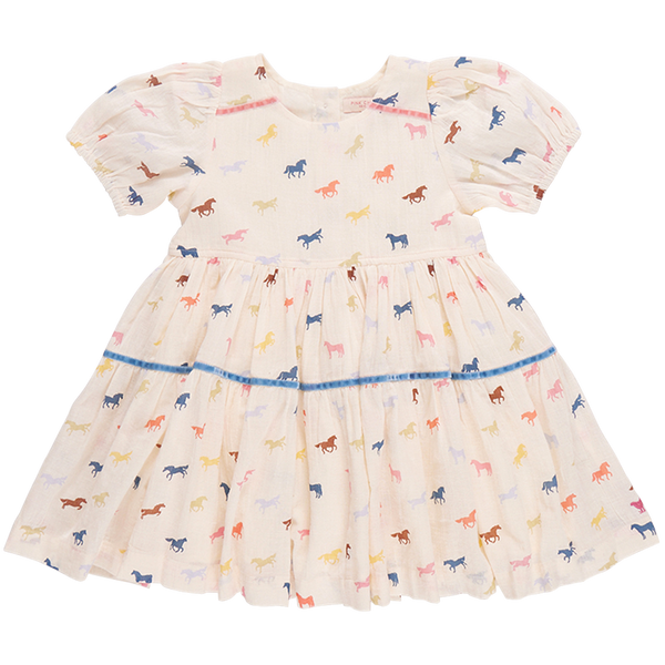 Girls Charlie Dress | Multi Tiny Horses