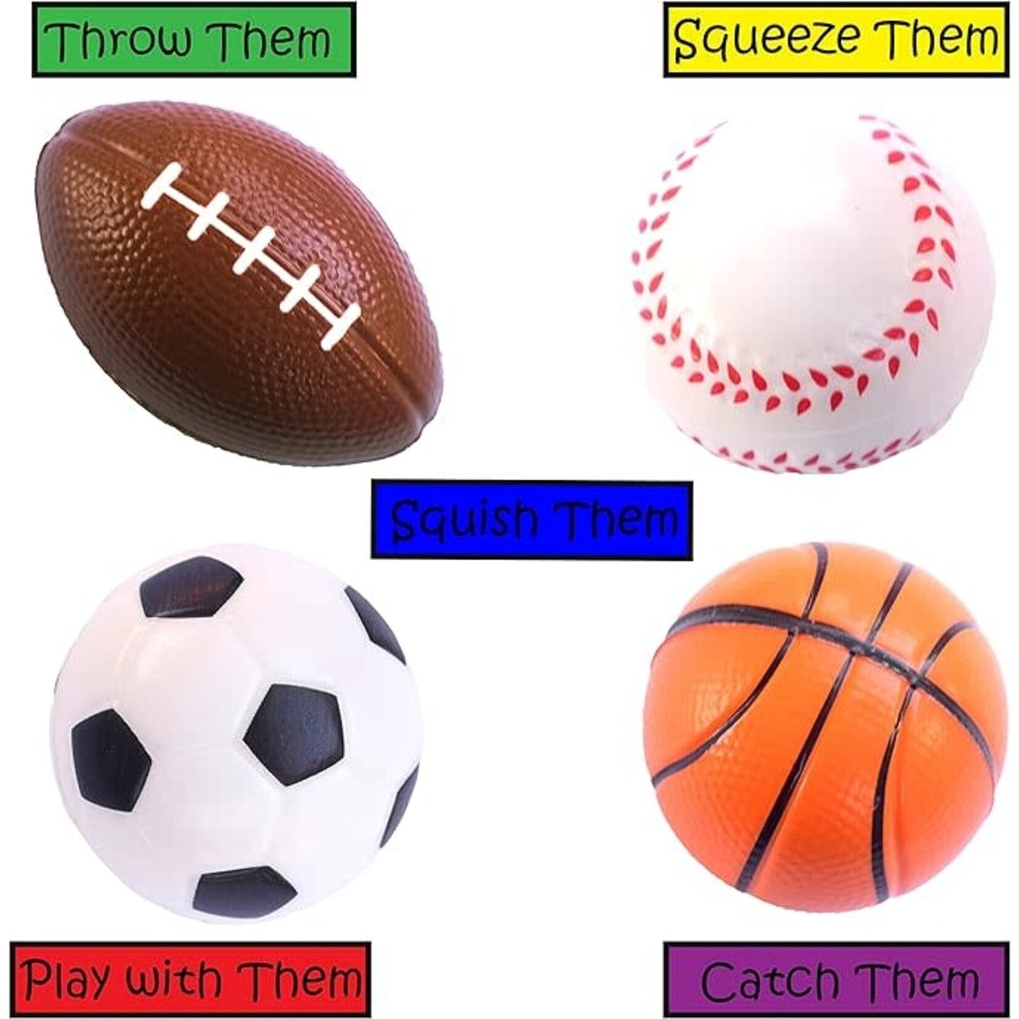 Squishy Sports Ball | Football, Baseball, Soccer or Basketball