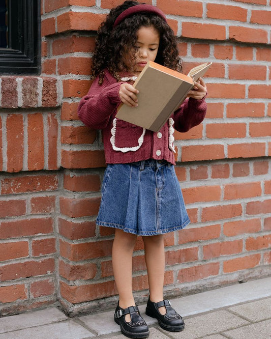 COLLARED CARDIGAN || BURGUNDY