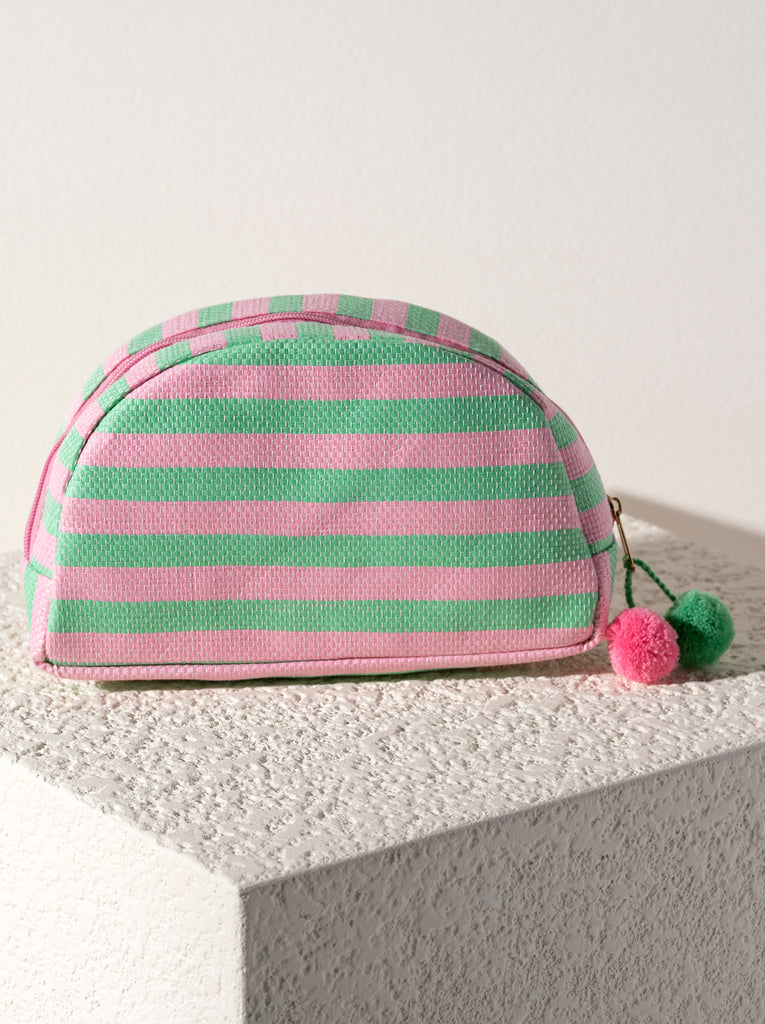 Lolita Pouch, Green and Pink Stripe