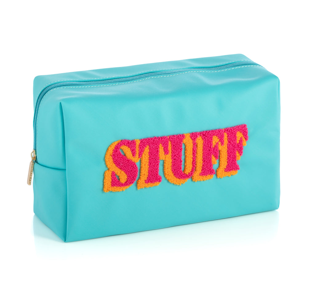 'Stuff' Zip Pouch, Turquoise