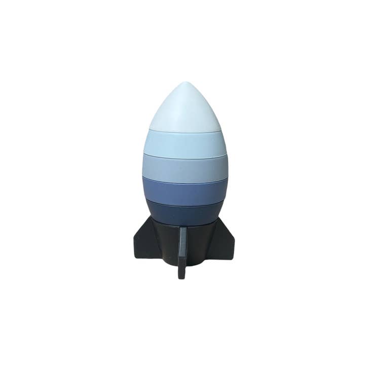 Rocket Ship Stacker- Blue
