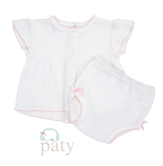 Knit Bloomer Set With Bows