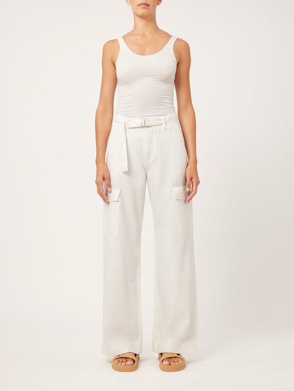 Zoie Wide Leg Relaxed Vintage, White Cargo