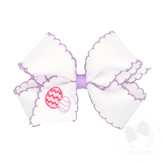 Medium Embroidered Grosgrain Bow | Eggs