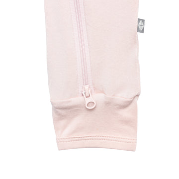 Long Sleeve Zippered Romper - Blush