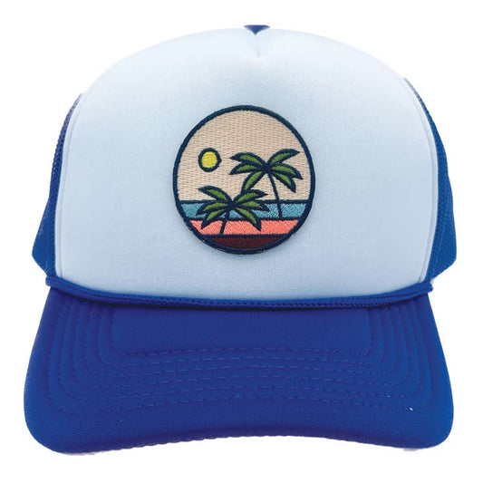 Kids Palm Tree & Ocean Trucker Hat