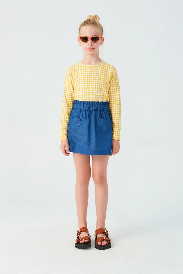 Denim High-Waisted Girl's Mini Skirt