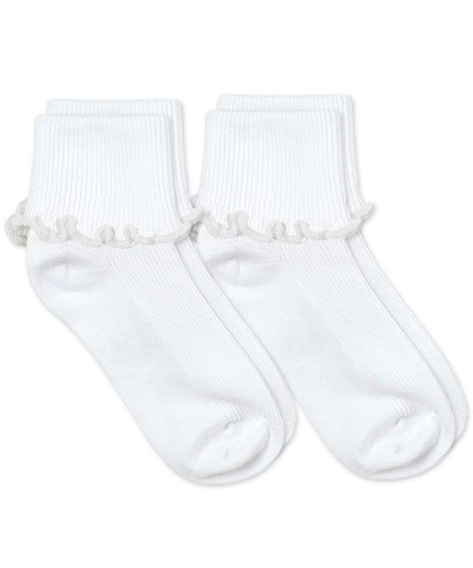 Girls Cuffed Ripple Edge Socks