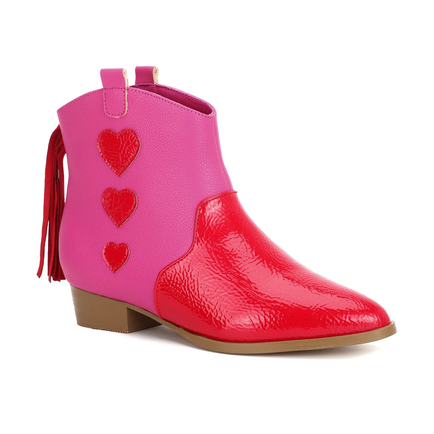 Miss Dallas Heart Western Boot - Pink/Red