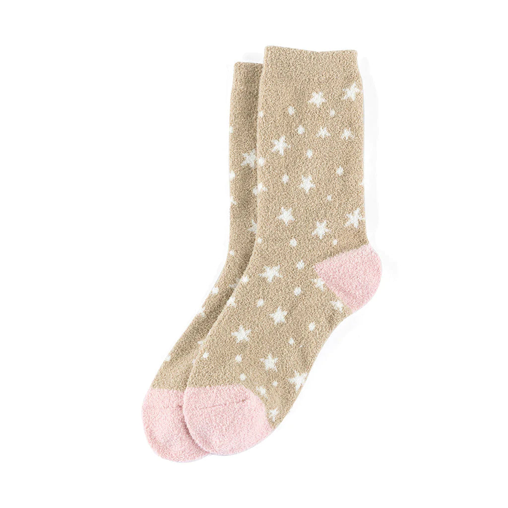 Plush Star Socks - Taupe