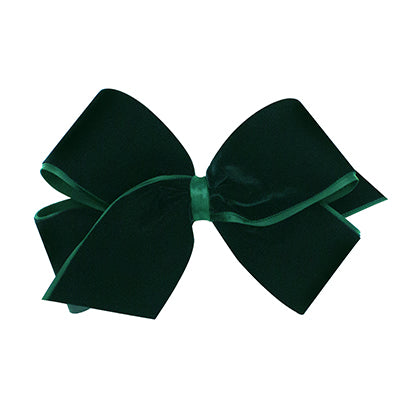 Small King Velvet Basic Bow | Forest Green