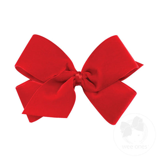 Small King Velvet Basic Bow | Red