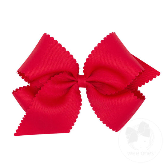 King Grosgrain Scalloped Edge Bow | Red