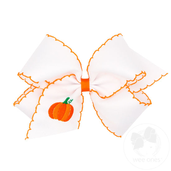King Moonstitch Embroidered Pumpkin Bow