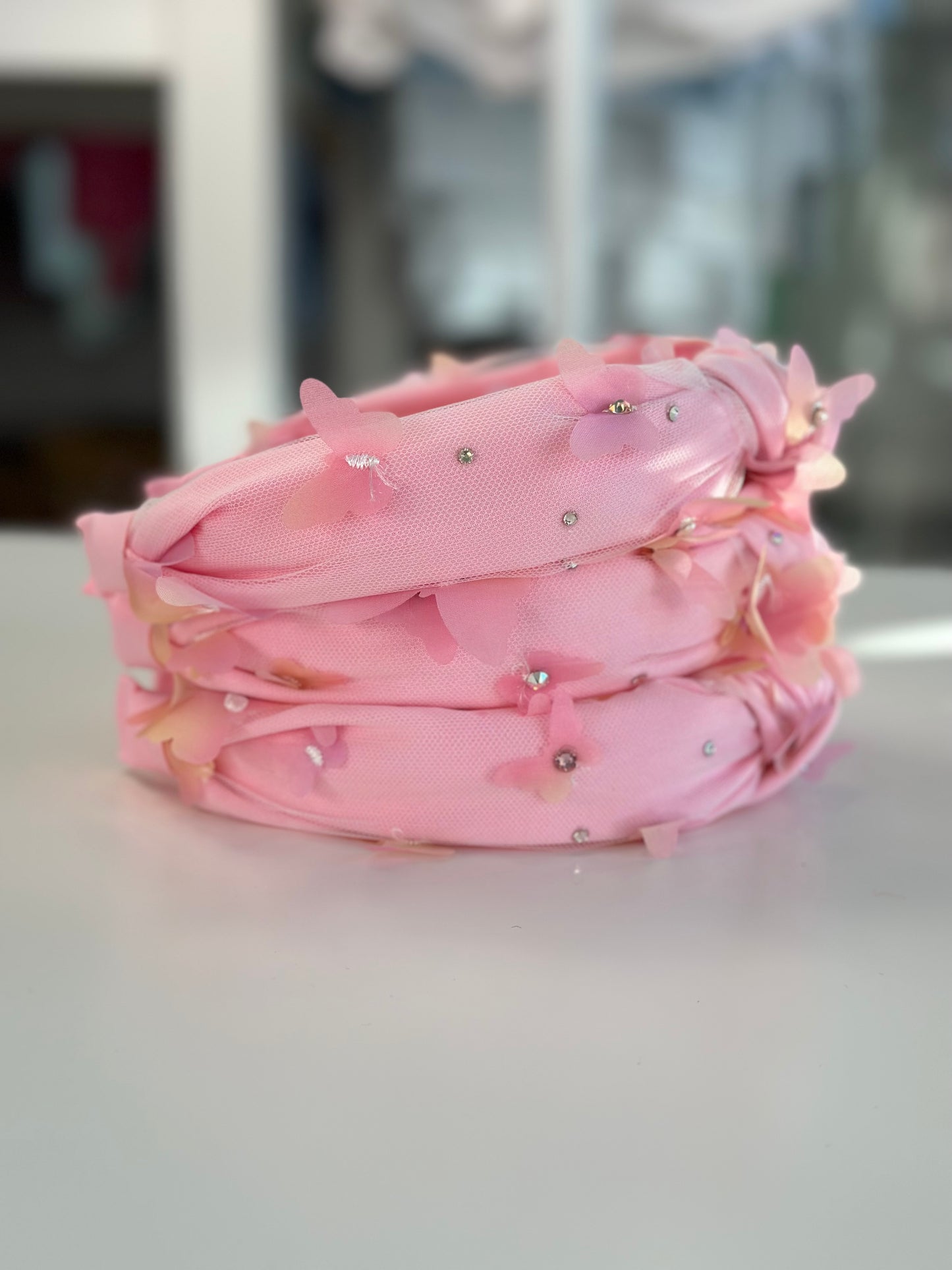 3D Butterfly Headband, Pink