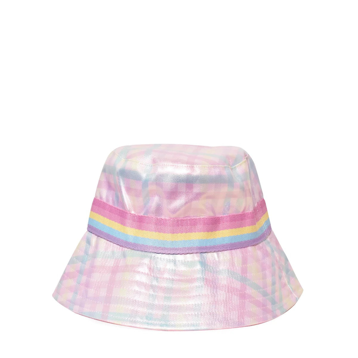 Printed Bucket Hat - Pastel Rainbow Gingham