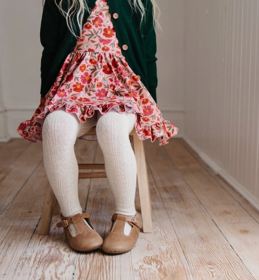 Vanilla Cable Knit Tights