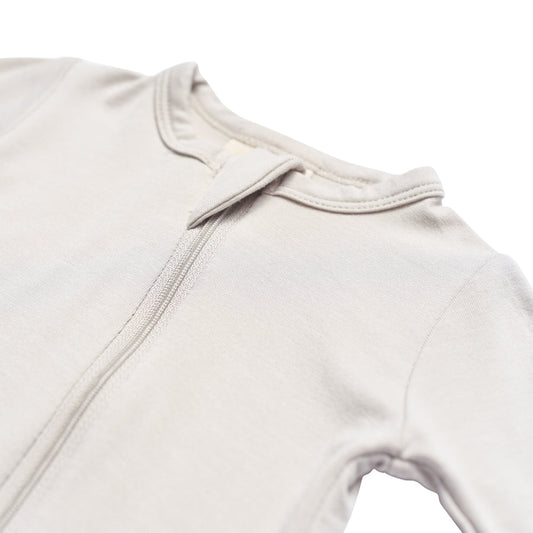 Long Sleeve Zippered Footie - Oat