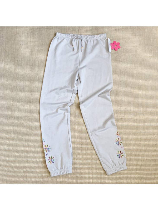 Floral Embroidery Sweat Pant