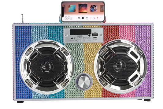 Rainbow Bling Boom Box