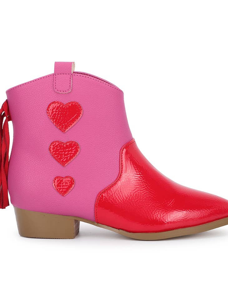 Miss Dallas Heart Western Boot - Pink/Red