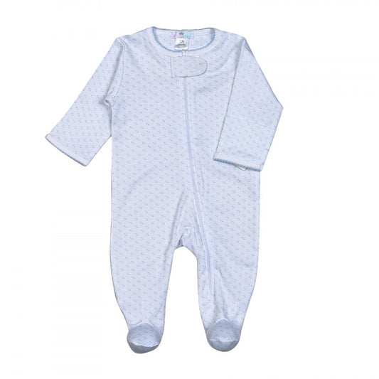 Blue Tiny Dots Zipper Footie