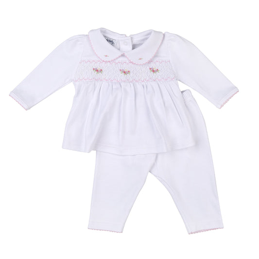 Lindsay and Luke Smocked Collared Pant Set