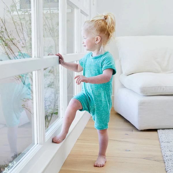 Ultra Soft French Terry Romper, Emerald Green