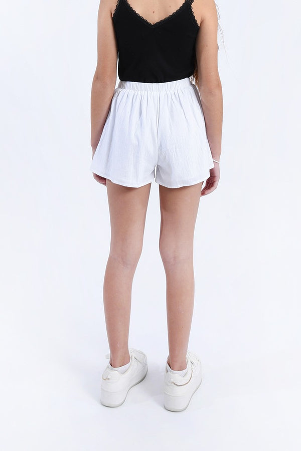 Relaxed Cotton Jersey Shorts - White